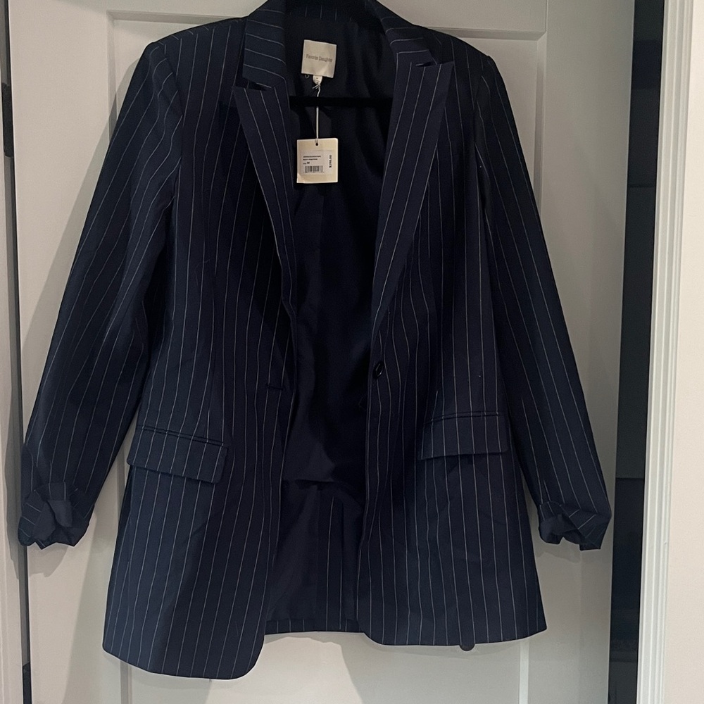 Favorite Daughter Dark Blue Pinstripe Blazer